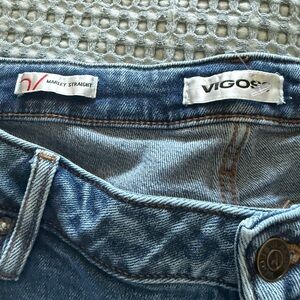 Vigoss Blue Straight Leg Jeans with Classic Denim Texture